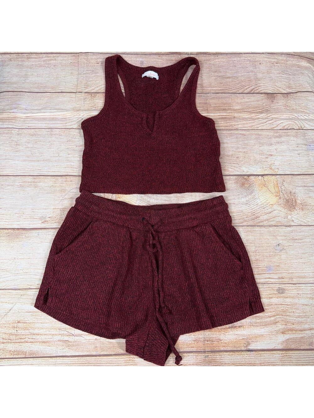 Colsie Burgundy Two-Piece Lounge Set - XS